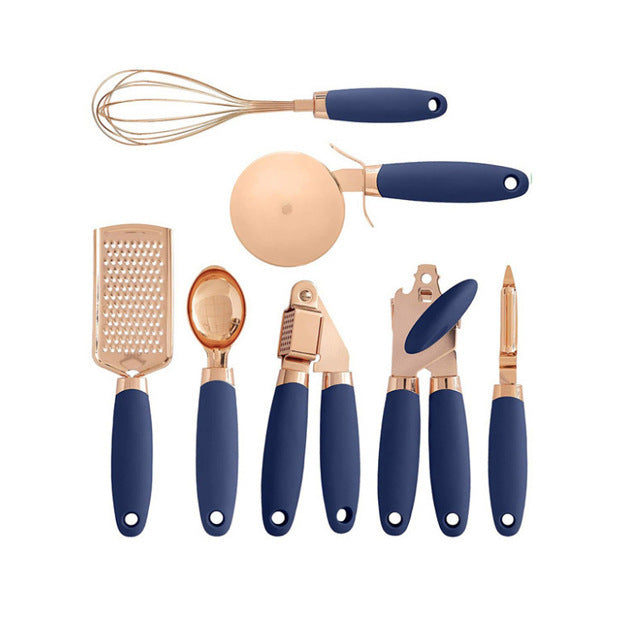 Rose Gold Stainless Steel 7-Piece Kitchen Tool Set - BudgetSpender
