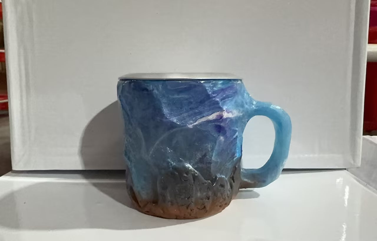 400ml Resin Mineral Crystal Coffee Mug with Handle – Elegant Mineral Crystal Cup for Home & Office Decor - BudgetSpender