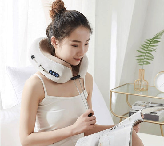 Neck Massage Pillow with Kneading, Vibration & Heating – Rechargeable Hot Compress for Relaxation - BudgetSpender