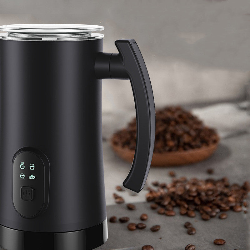 Automatic Stainless Steel Electric Milk Frother – Hot & Cold Whipping Machine for Coffee, Lattes & More - BudgetSpender