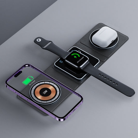3-in-1 Magnetic Folding Wireless Charger Station for iPhone, Apple Watch & AirPods - BudgetSpender