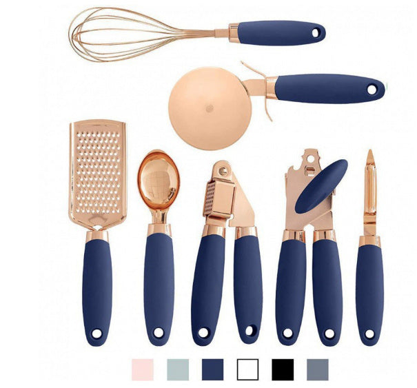 Rose Gold Stainless Steel 7-Piece Kitchen Tool Set - BudgetSpender