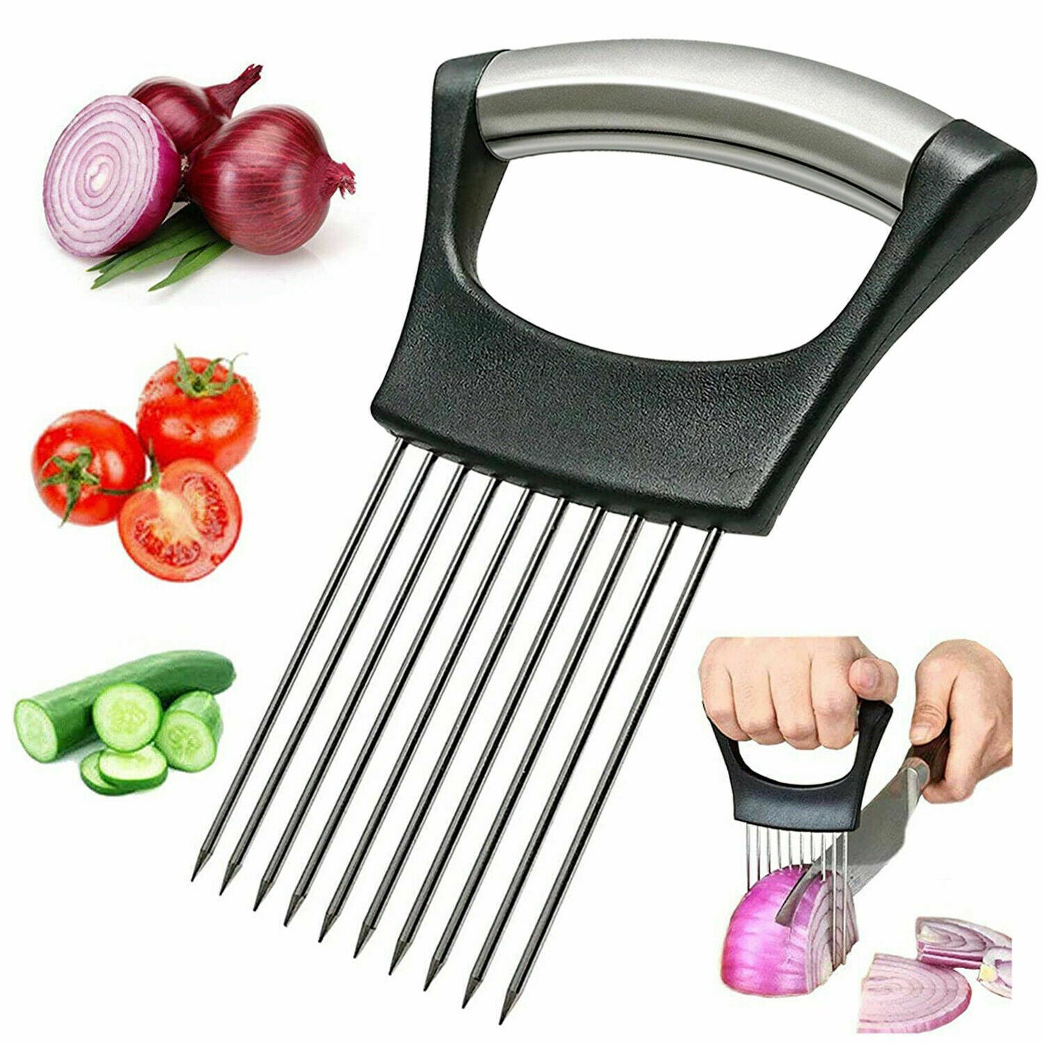 Stainless Steel Multi-Purpose Slicer Holder – Easy & Safe Cutting Tool - BudgetSpender