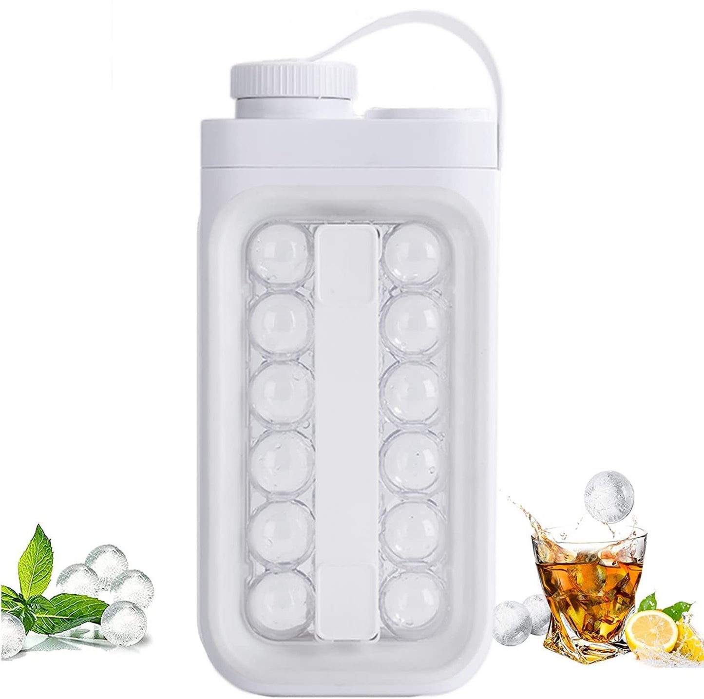 2-in-1 Ice Cube Tray & Water Bottle – Quick-Freezing Ice Balls for Whiskey, Cocktails, and More - BudgetSpender