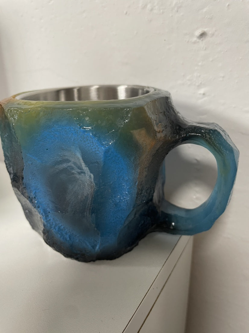 400ml Resin Mineral Crystal Coffee Mug with Handle – Elegant Mineral Crystal Cup for Home & Office Decor - BudgetSpender